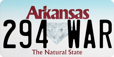 AR license plate 294WAR