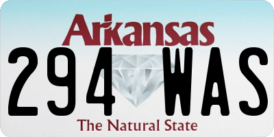 AR license plate 294WAS