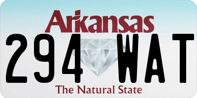 AR license plate 294WAT