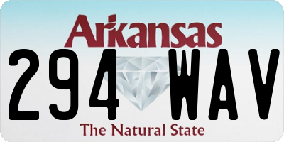 AR license plate 294WAV