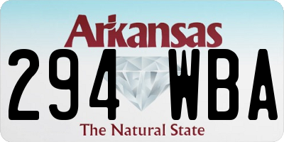 AR license plate 294WBA