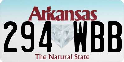 AR license plate 294WBB