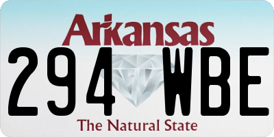 AR license plate 294WBE