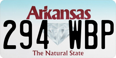AR license plate 294WBP