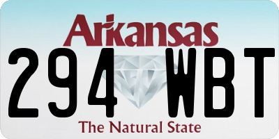 AR license plate 294WBT