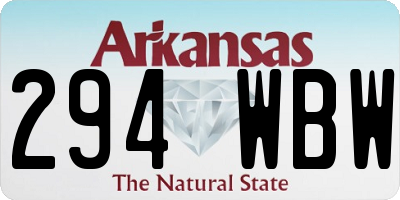 AR license plate 294WBW