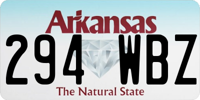 AR license plate 294WBZ