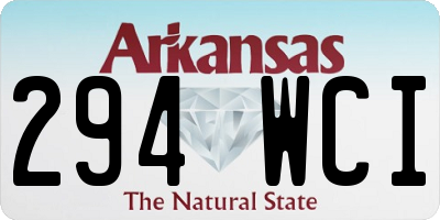 AR license plate 294WCI