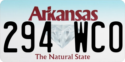 AR license plate 294WCO