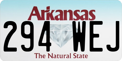 AR license plate 294WEJ