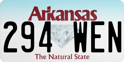 AR license plate 294WEN