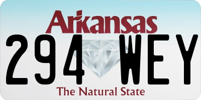 AR license plate 294WEY