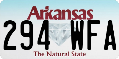 AR license plate 294WFA