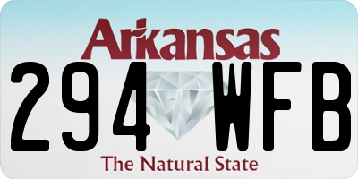 AR license plate 294WFB