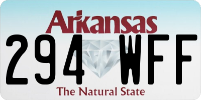 AR license plate 294WFF