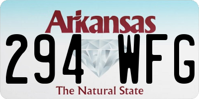 AR license plate 294WFG