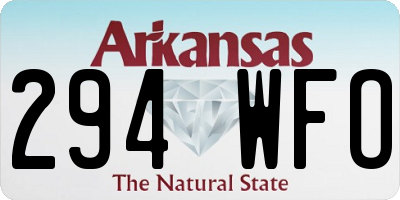 AR license plate 294WFO
