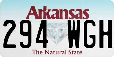 AR license plate 294WGH