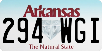 AR license plate 294WGI