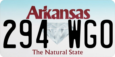 AR license plate 294WGO