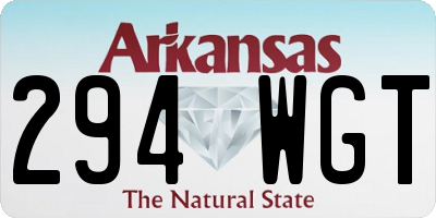 AR license plate 294WGT