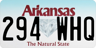 AR license plate 294WHQ