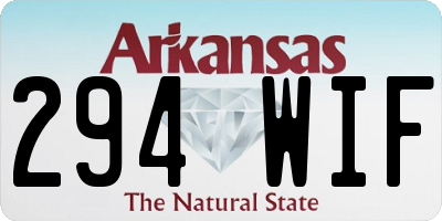 AR license plate 294WIF