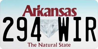 AR license plate 294WIR