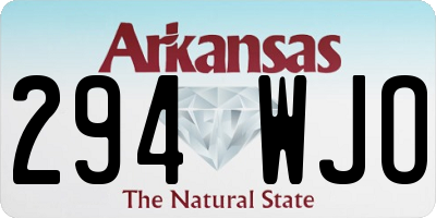 AR license plate 294WJO