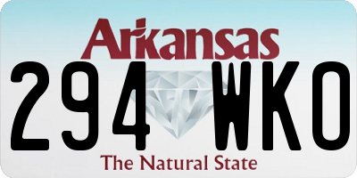AR license plate 294WKO