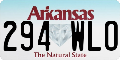 AR license plate 294WLO