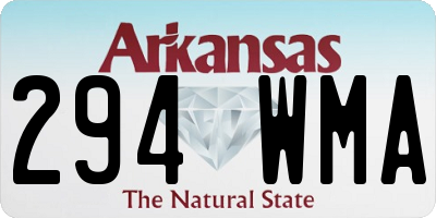 AR license plate 294WMA