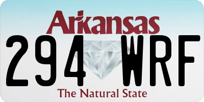 AR license plate 294WRF