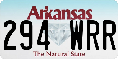 AR license plate 294WRR
