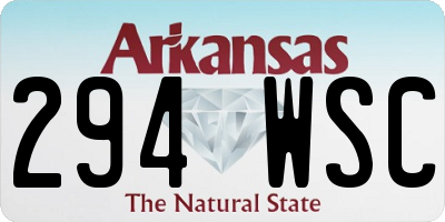 AR license plate 294WSC