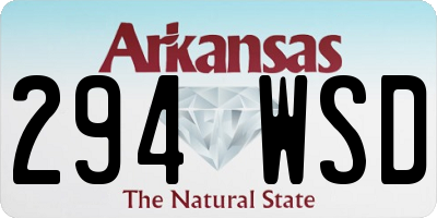 AR license plate 294WSD
