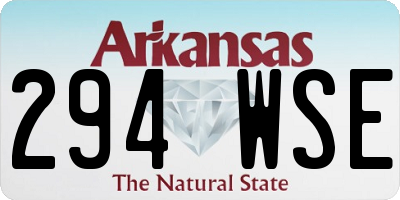 AR license plate 294WSE