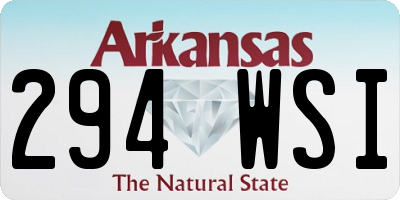 AR license plate 294WSI