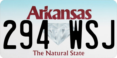 AR license plate 294WSJ