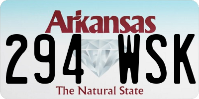AR license plate 294WSK