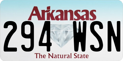 AR license plate 294WSN