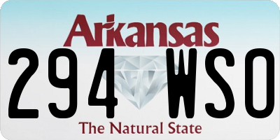 AR license plate 294WSO