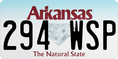 AR license plate 294WSP