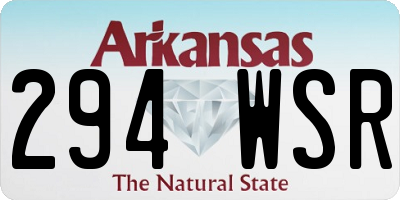 AR license plate 294WSR