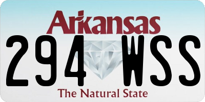 AR license plate 294WSS