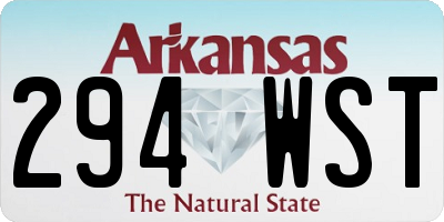AR license plate 294WST