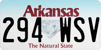 AR license plate 294WSV