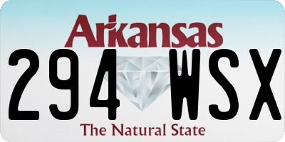 AR license plate 294WSX
