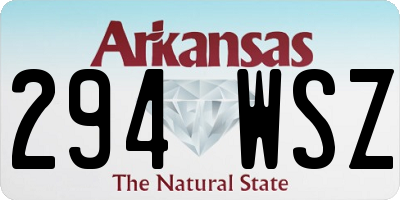 AR license plate 294WSZ