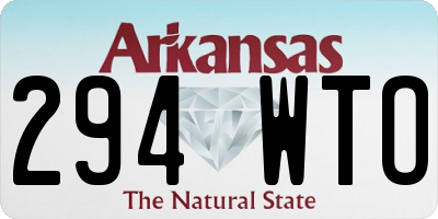 AR license plate 294WTO